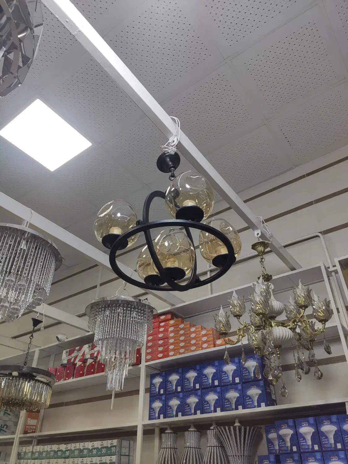 لوستر منظومه ۵ شعله|لوستر و چراغ آویز|سنندج, |دیوار