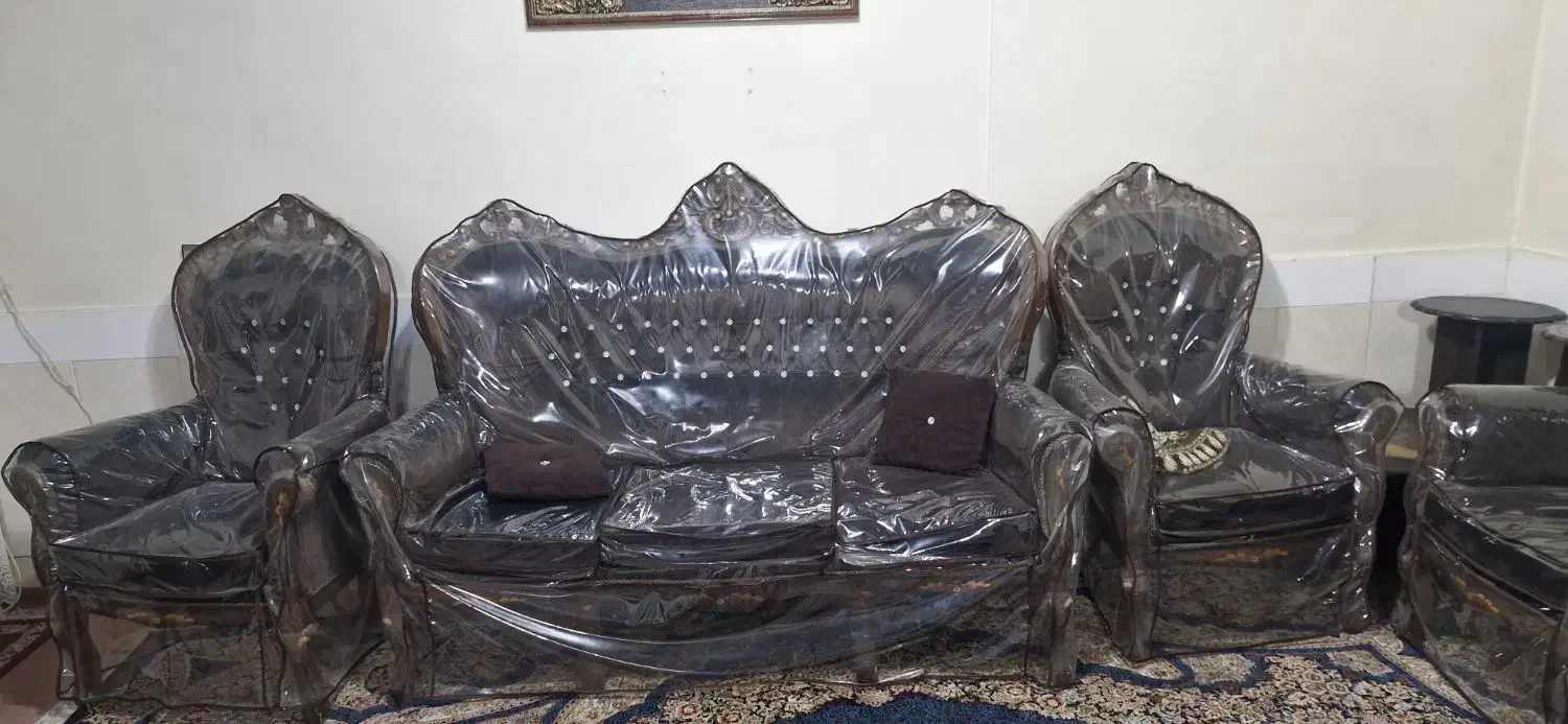 مبل 9 نفره|مبلمان خانگی و میز عسلی|ابریشم, |دیوار