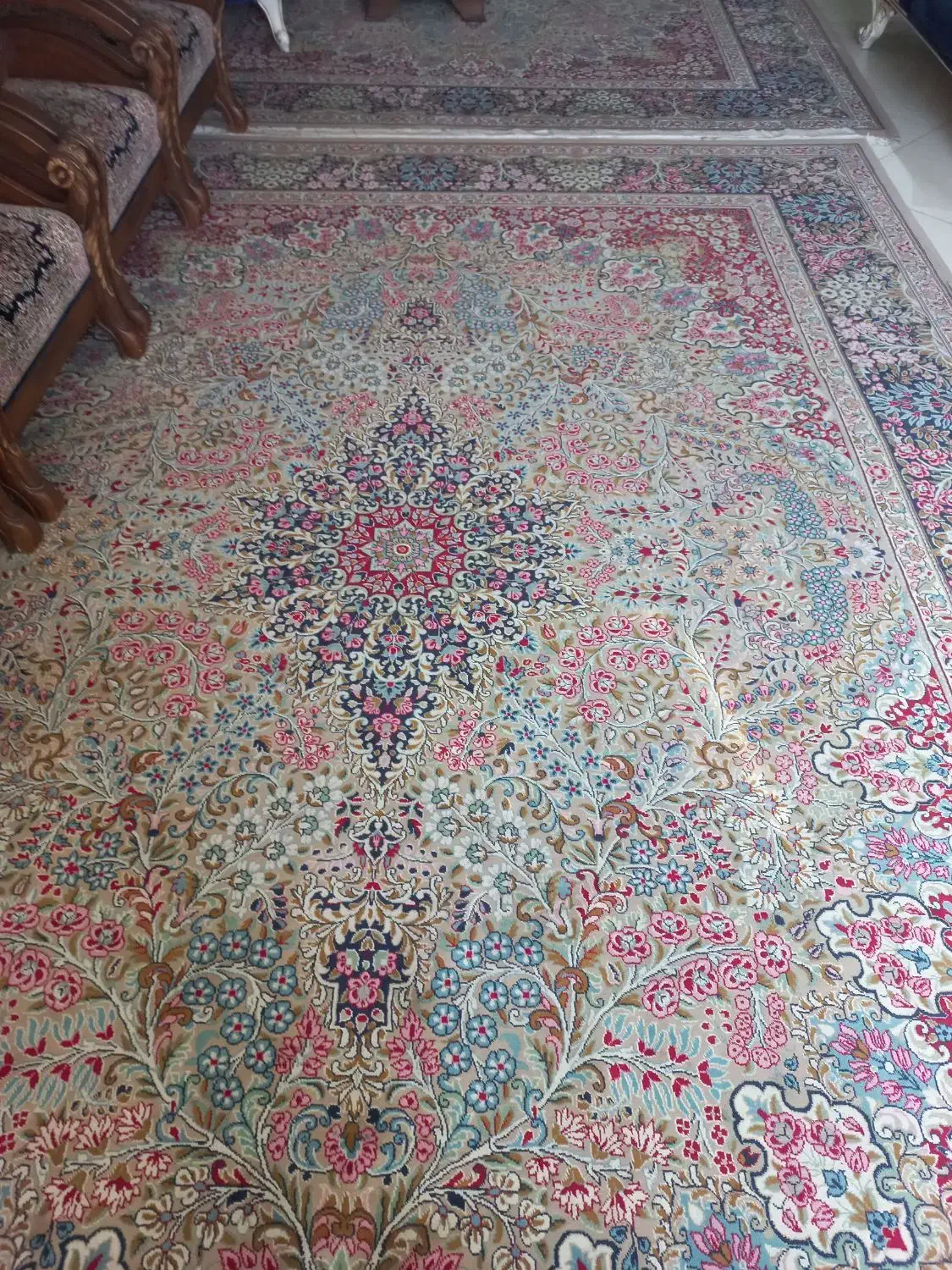 قالی الماس کویر ۱۲ متری|فرش|کرمان, |دیوار