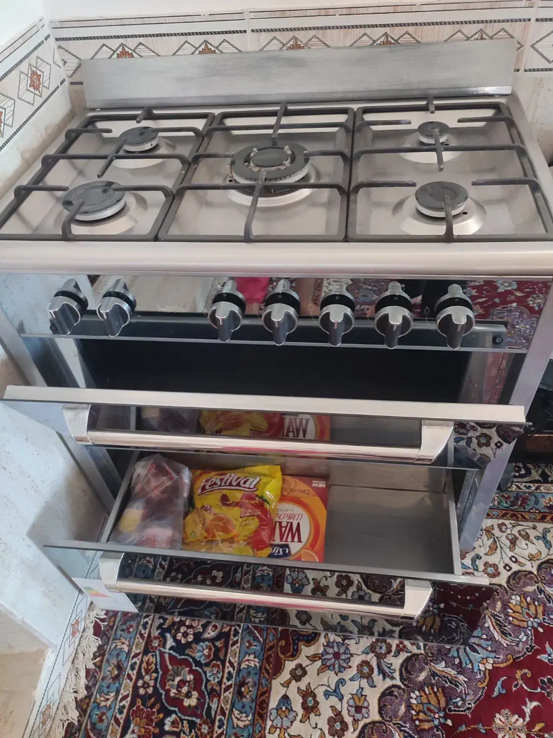 اجاق گاز پنج شعله  کم کار کرد|اجاق گاز و لوازم برقی پخت‌وپز|درگزین, |دیوار