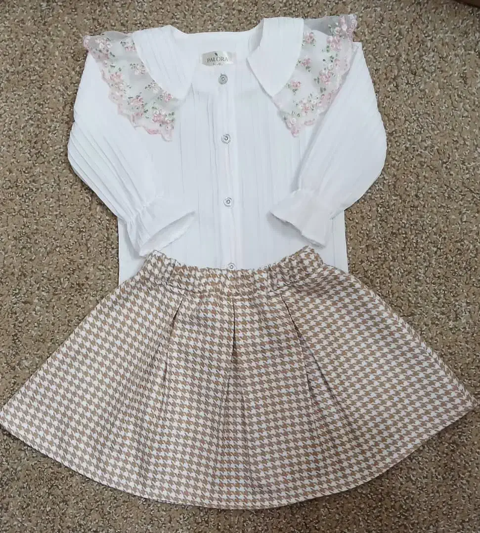 ست شومیز و دامن دخترانه فرشته|کفش و لباس بچه|لار, |دیوار