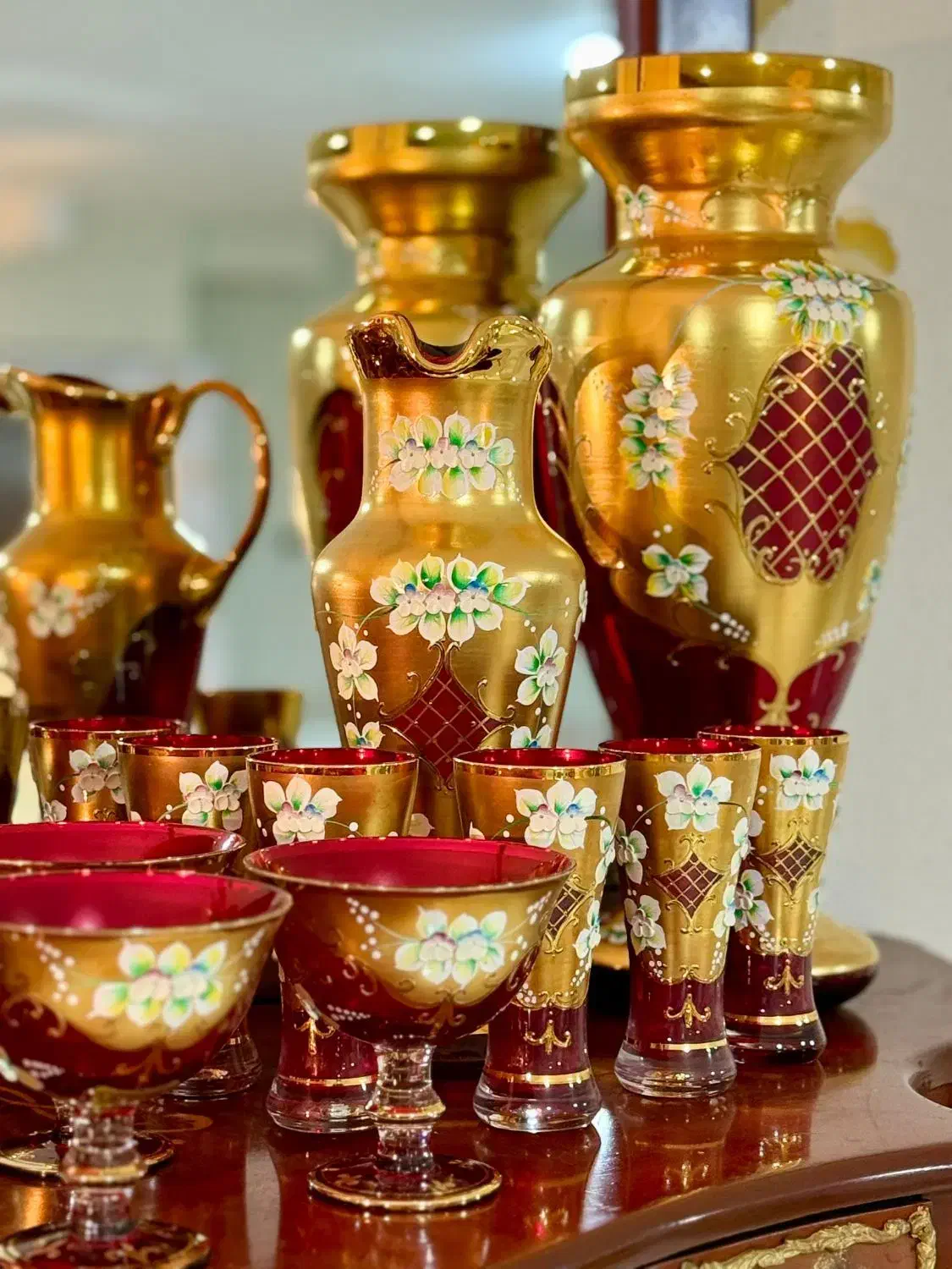 کریستال اگرمن طلاکوب آکبندآنتیک قدیمی جهیزیه دکوری|ظروف سرو و پذیرایی|تهران, پونک|دیوار