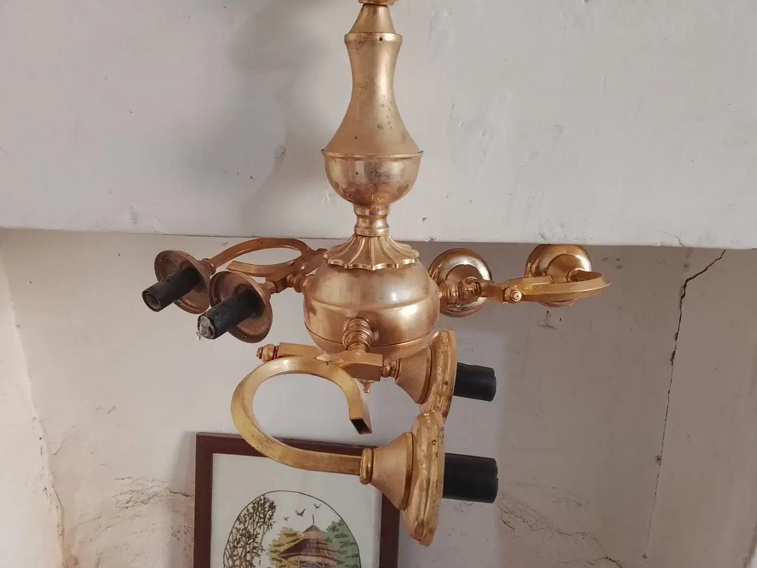 ۲عدد لوستر لوکس طلایی بسیارشیک وزیبا|لوستر و چراغ آویز|اصفهان, شهشهان|دیوار