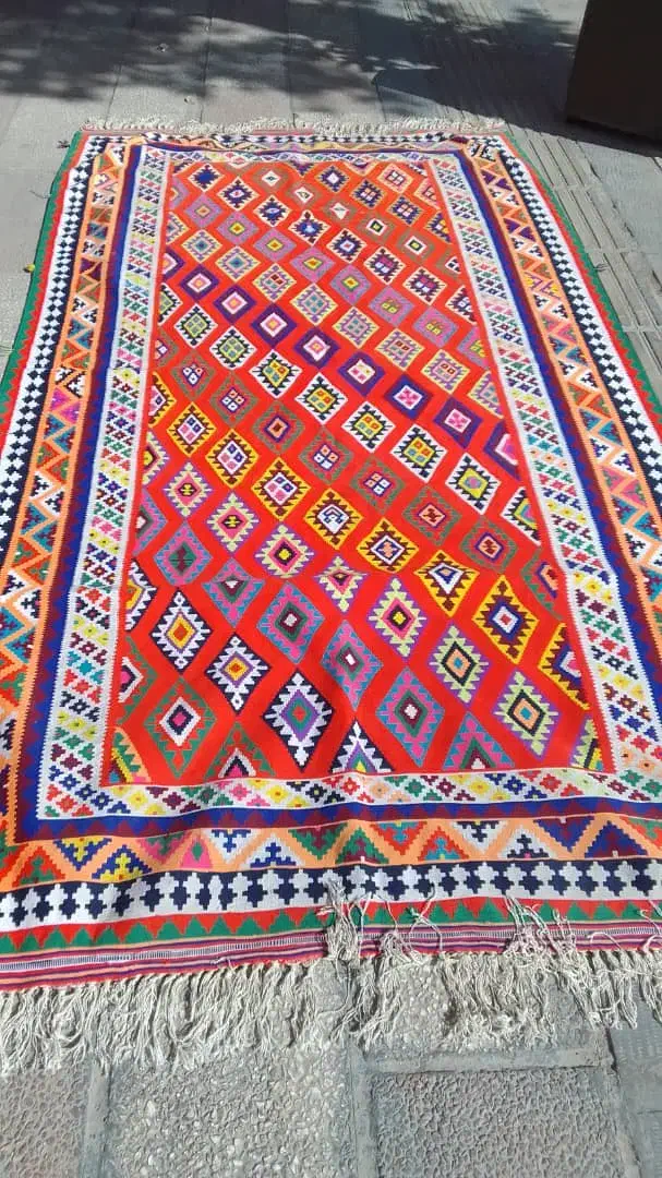 گلیم قشقایی شیراز دستباف چله ابریشم|گلیم، جاجیم، گبه|کرج, مهرویلا جنوبی|دیوار