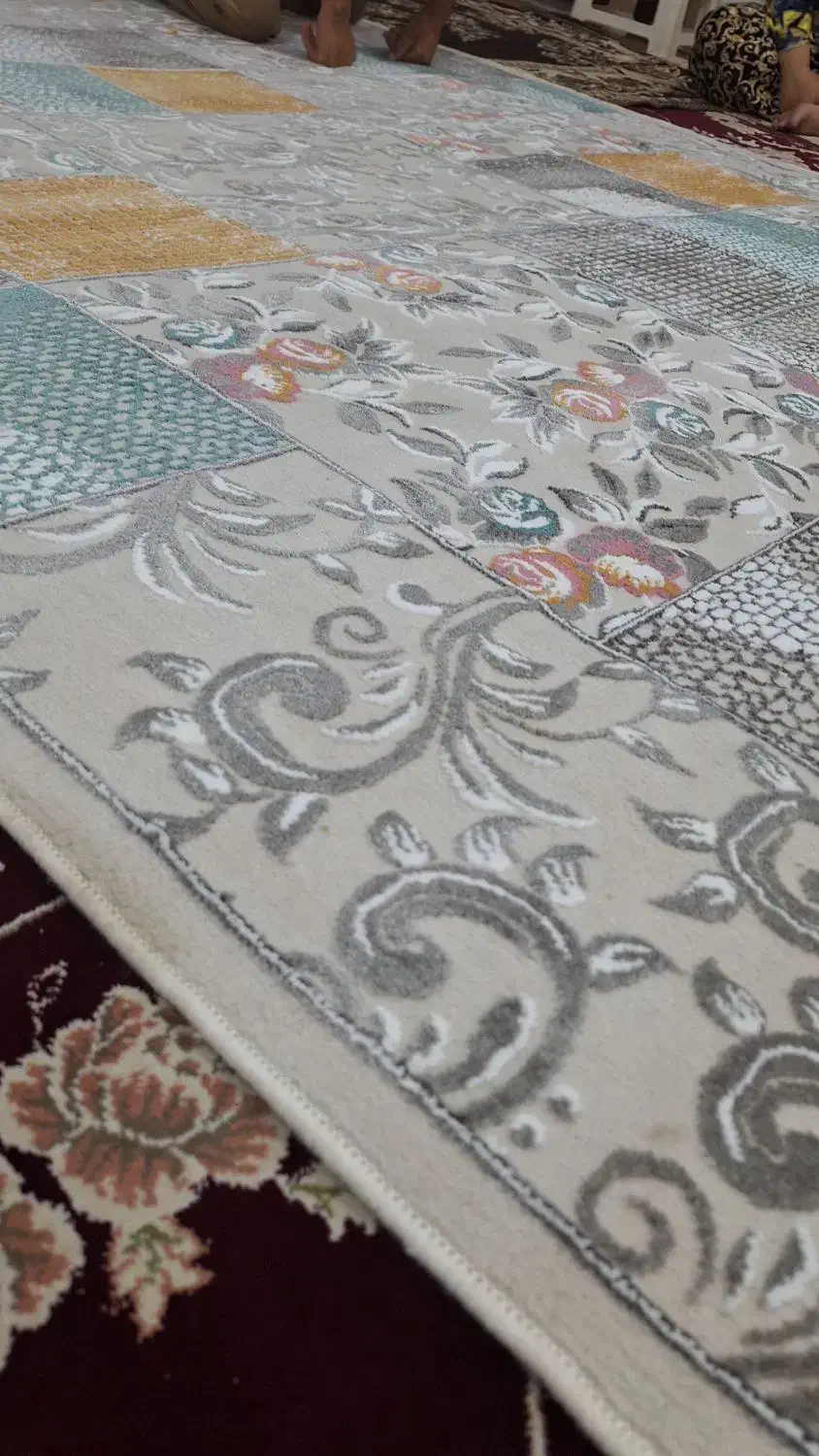 ۱جفت فرش فانتزی ۶متری خوش رنگ روشن|فرش|مشهد, رسالت|دیوار