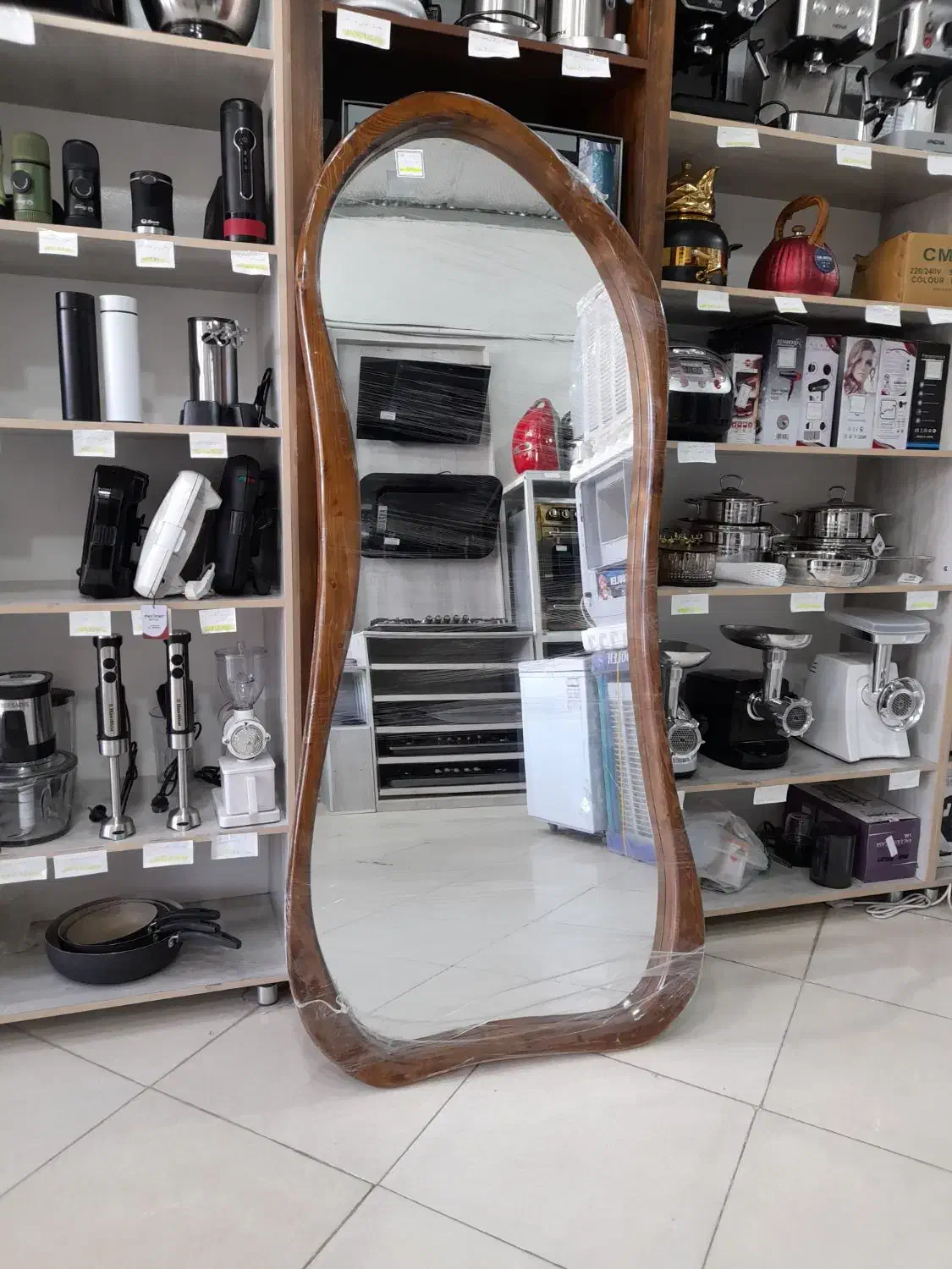 آینه قدی چوبی دفرمه مدل مدرن * اثاث مارکت|آینه|سیرجان, |دیوار