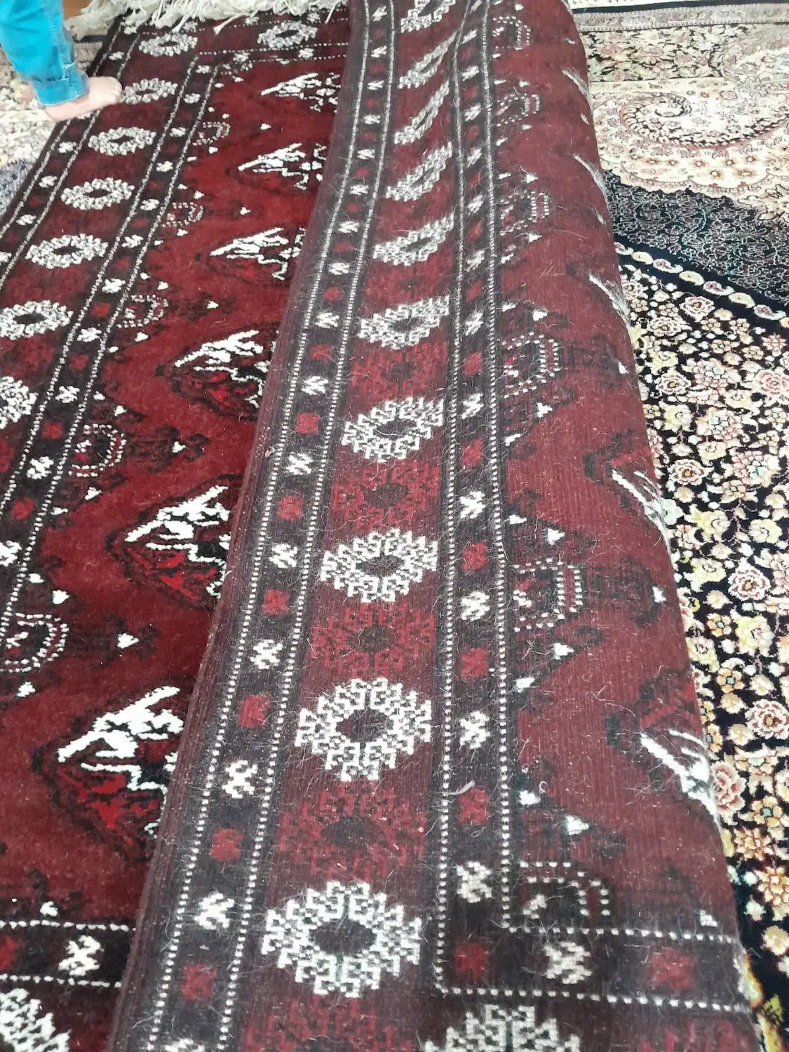 قالیچه دستباف ترکمنی|فرش|سیمین شهر, |دیوار