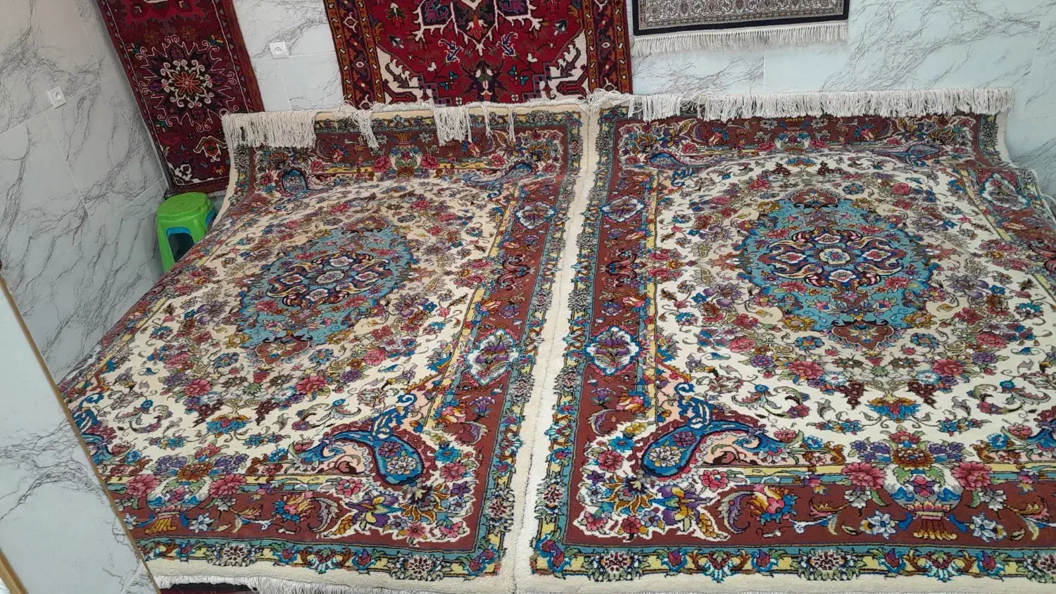 یک جفت هریس سالاری و یک جفت قالیچه|فرش|تبریز, |دیوار