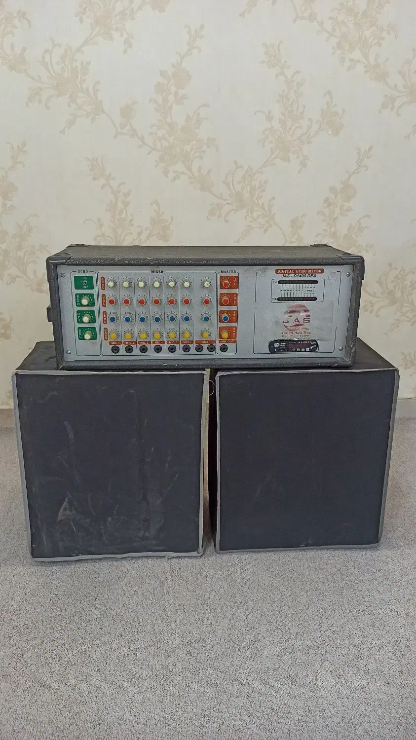 اکو امپلی فایر پاور میکسر جاس به همراه ۲ عدد باند|سیستم صوتی خانگی|اهواز, یوسفی|دیوار