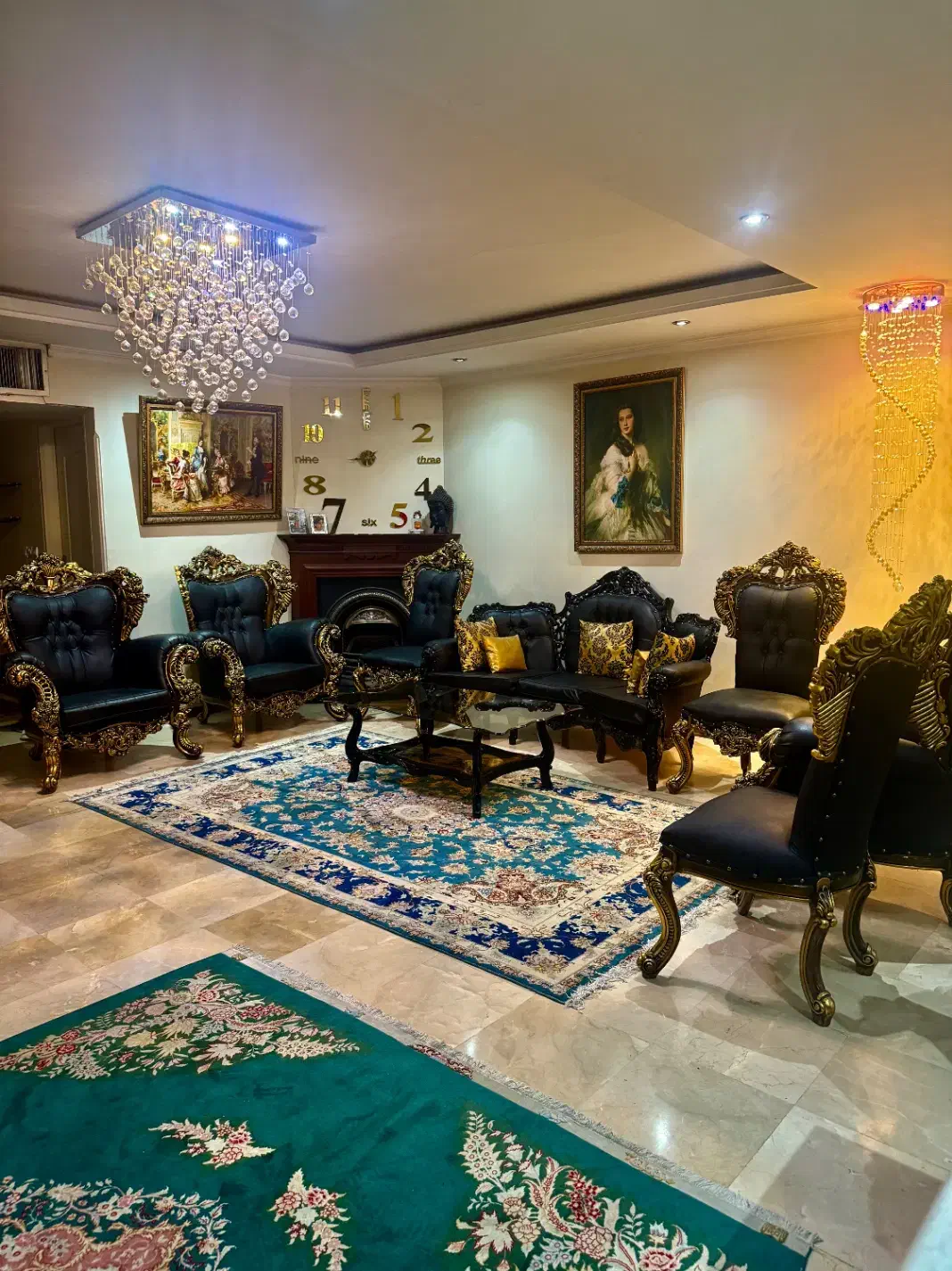 مبل ۹ نفره دو رو منبت میز و عسلی|مبلمان خانگی و میز عسلی|تهران, شهرآرا|دیوار