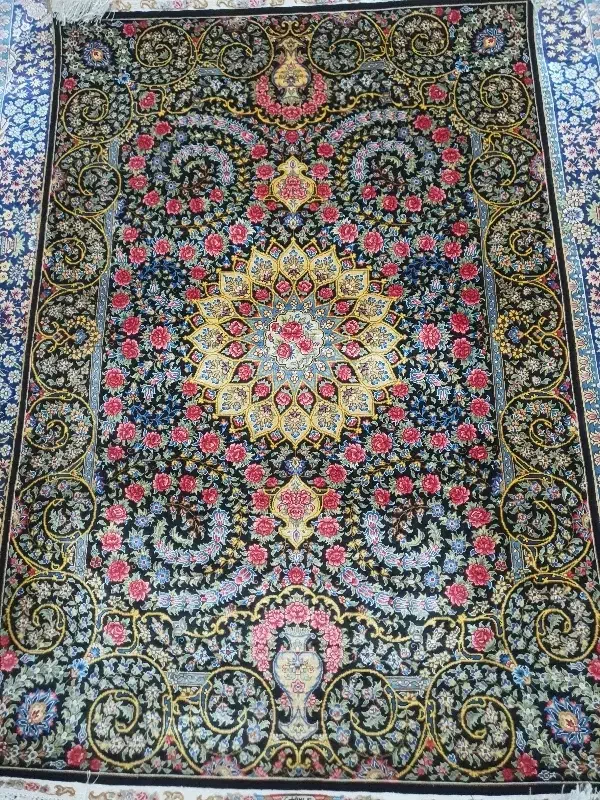 قالیچه ابریشم قم|فرش|بوشهر, |دیوار