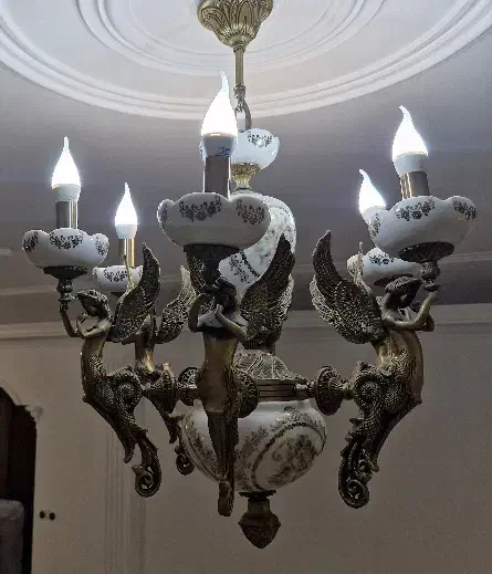 لوستر تمام برنج ۱سال کار|لوستر و چراغ آویز|مشهد, آزادشهر|دیوار