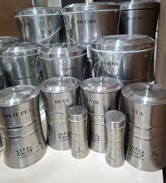 ست ظروف استیل آشپزخانه|ظروف نگهدارنده، پلاستیکی، یک‌بارمصرف|خمینی‌شهر, |دیوار