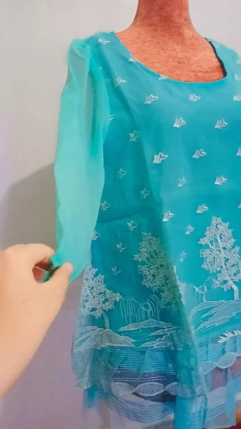 شومیز حریر و گلدوزی|لباس|دزفول, |دیوار