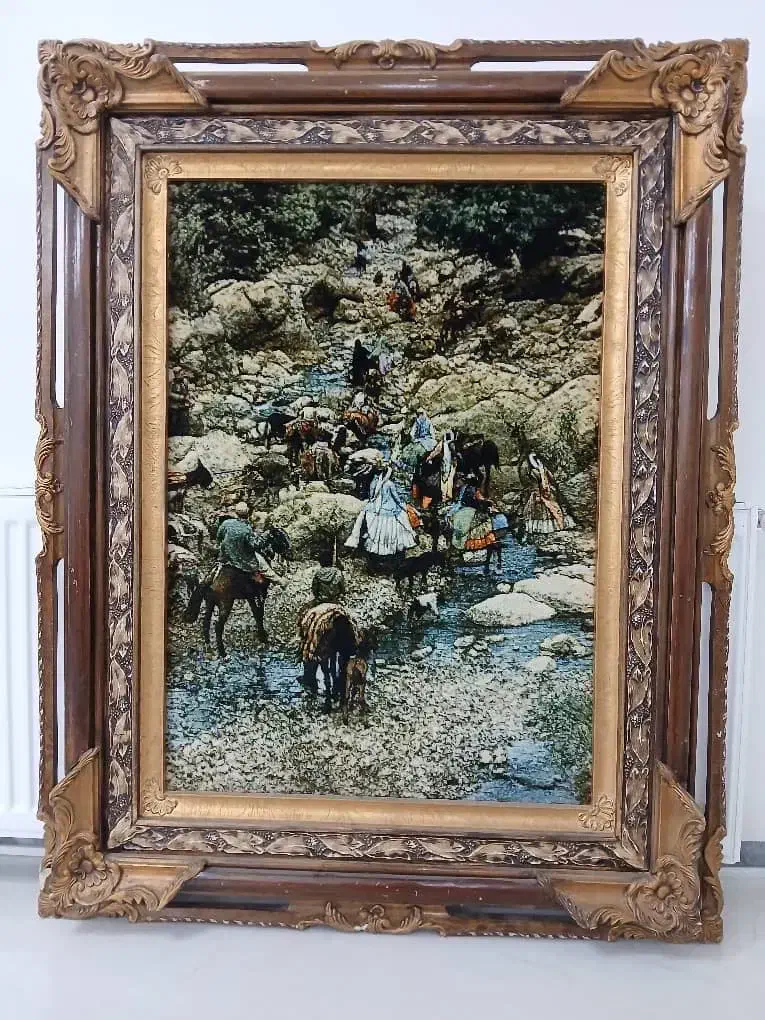 تابلوفرش دستبافت برجسته رج چهله نخ طرح ایلراه|تابلو فرش|سقز, |دیوار