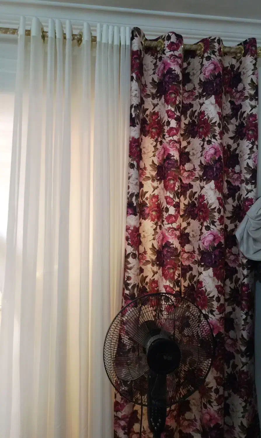 پرده حریر به همراه والن کنارش برای دوتا پنجره|پرده، رانر، رومیزی|رشت, پل تالشان|دیوار