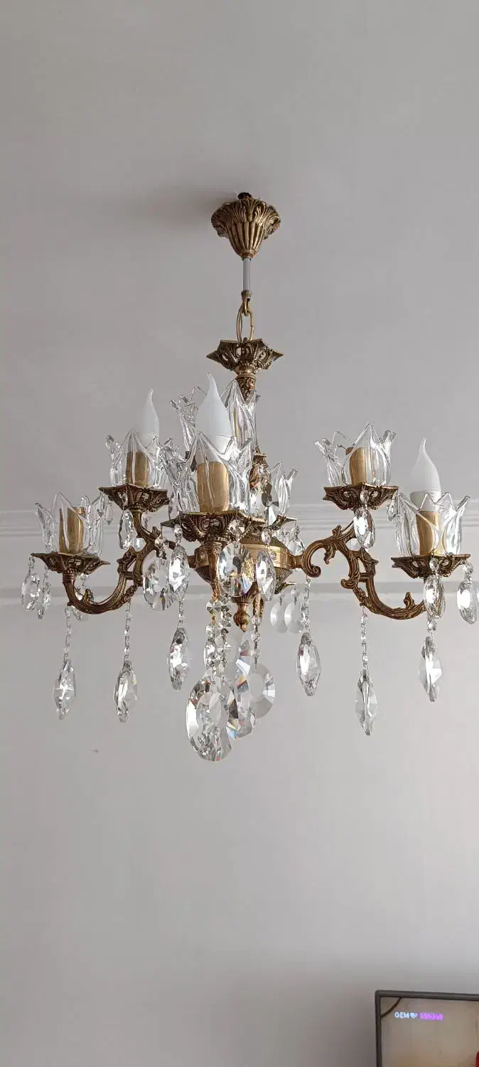 لوستر 4 شاخه 8 لامپه|لوستر و چراغ آویز|تبریز, |دیوار