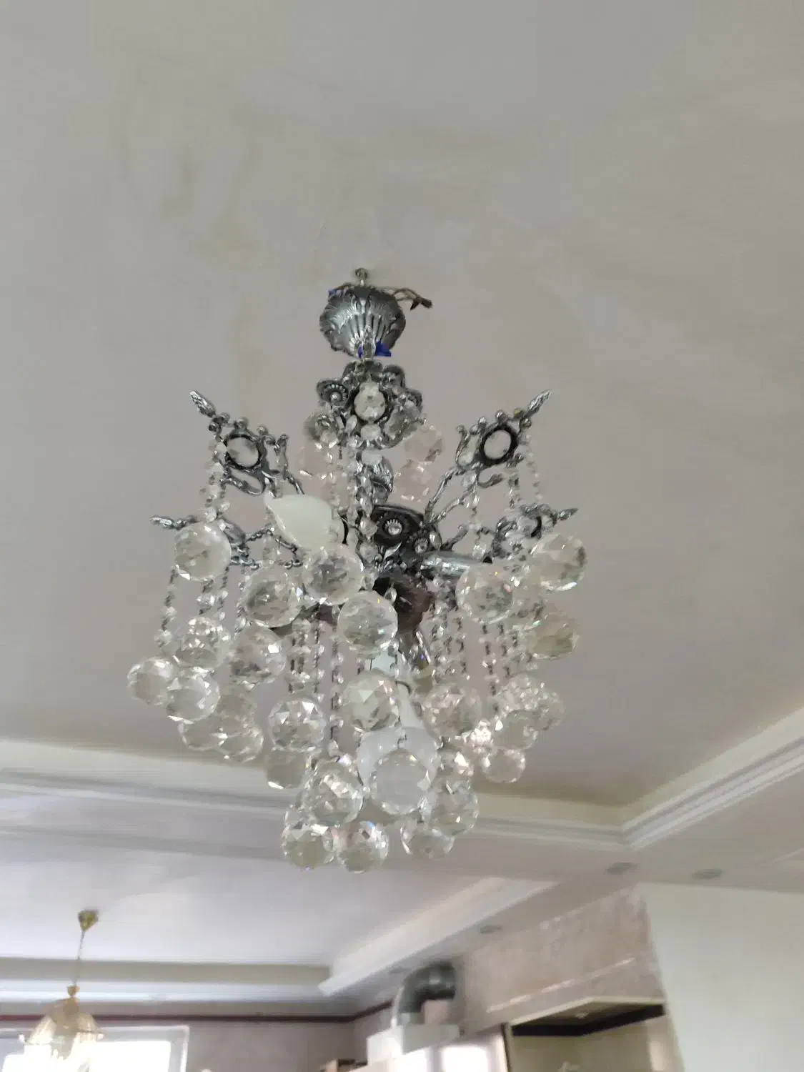 لوستر تمام برنز نقره ای|لوستر و چراغ آویز|تبریز, |دیوار