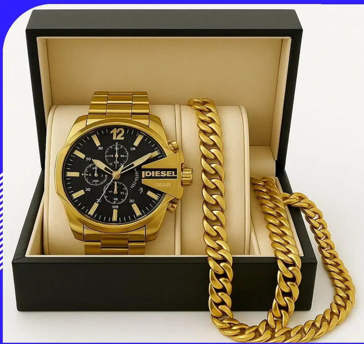 ست ساعت مچی مردانه طلایی صفحه مشکی مدل U700 +|ساعت|کهریزک, |دیوار