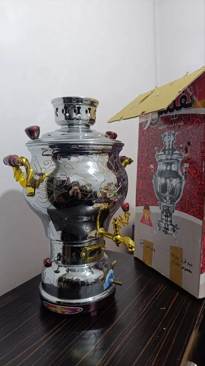 سماور ۷ لیتری نفیس (نو)|سماور، چایساز، قهوهساز|قزوین, |دیوار