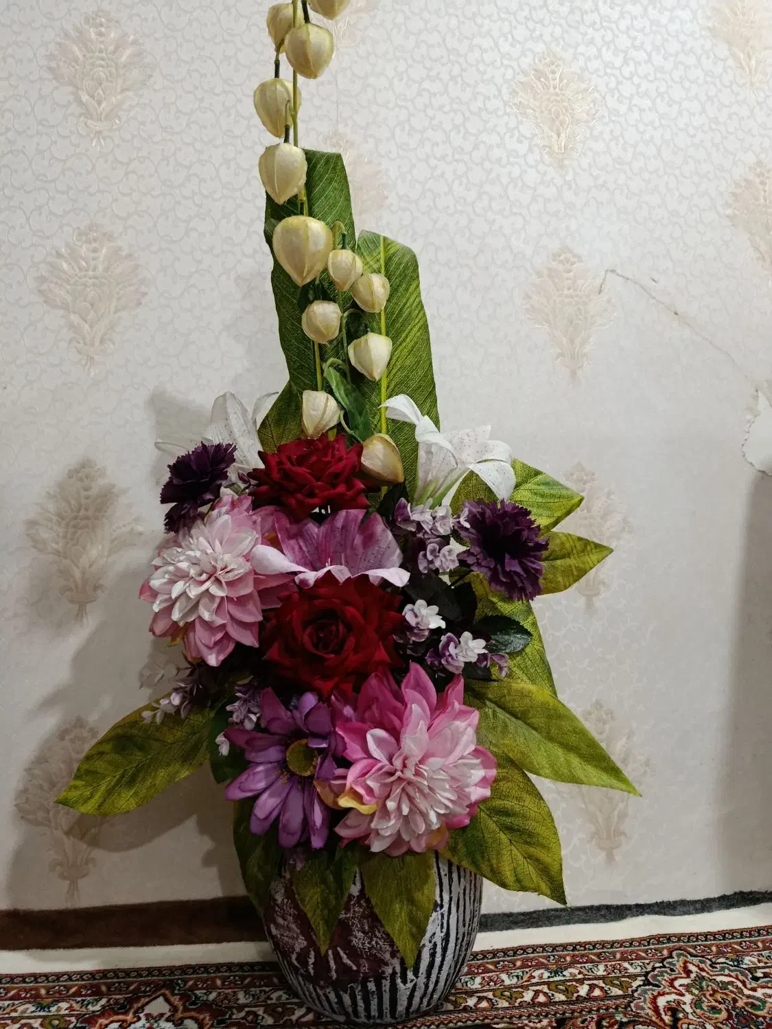 گل مصنوعی با گلدان|گل مصنوعی|مشهد, کوشش|دیوار