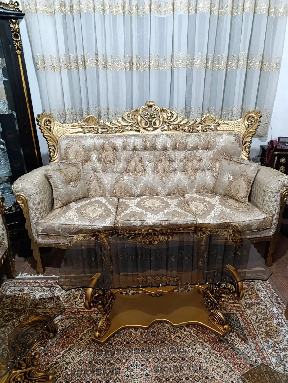 مبلمان سلطنتی 7 نفره در حدنو تمام چوب راش|مبلمان خانگی و میز عسلی|ورامین, ورامین|دیوار