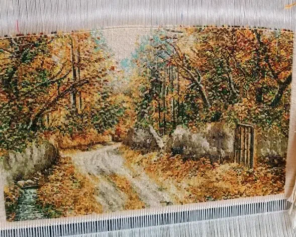 تابلو فرش گذر روستایی|تابلو فرش|فلاورجان, |دیوار