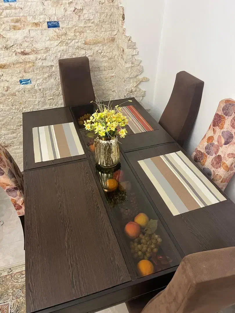 میز نهارخوری ۶نفره چوبی|میز و صندلی غذاخوری|بندر انزلی, مسکن مهر|دیوار