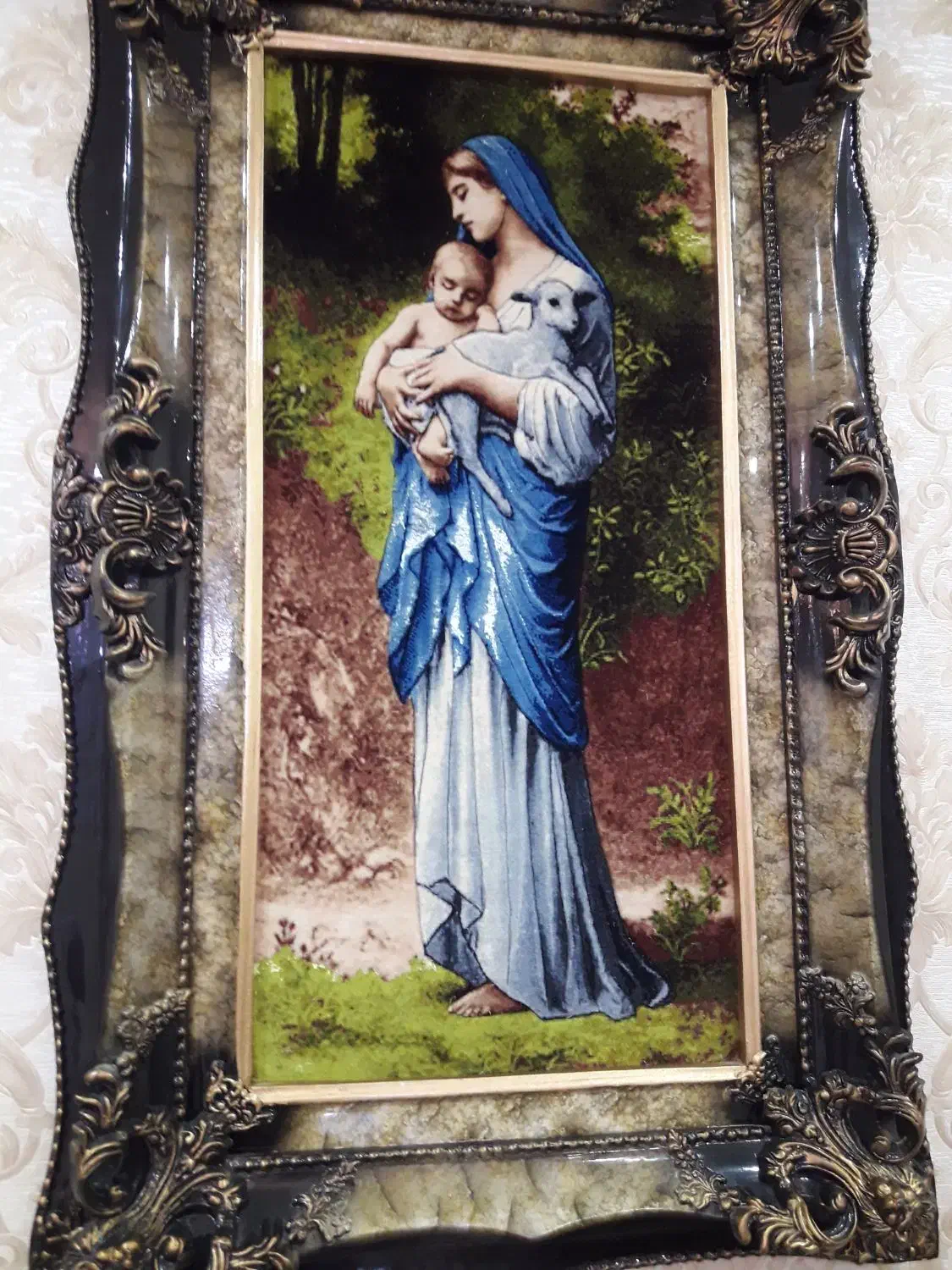 تابلو فرش مریم مقدس (س) ابعاد ۷۲×۳۷|تابلو فرش|شهریار, اسکمان|دیوار