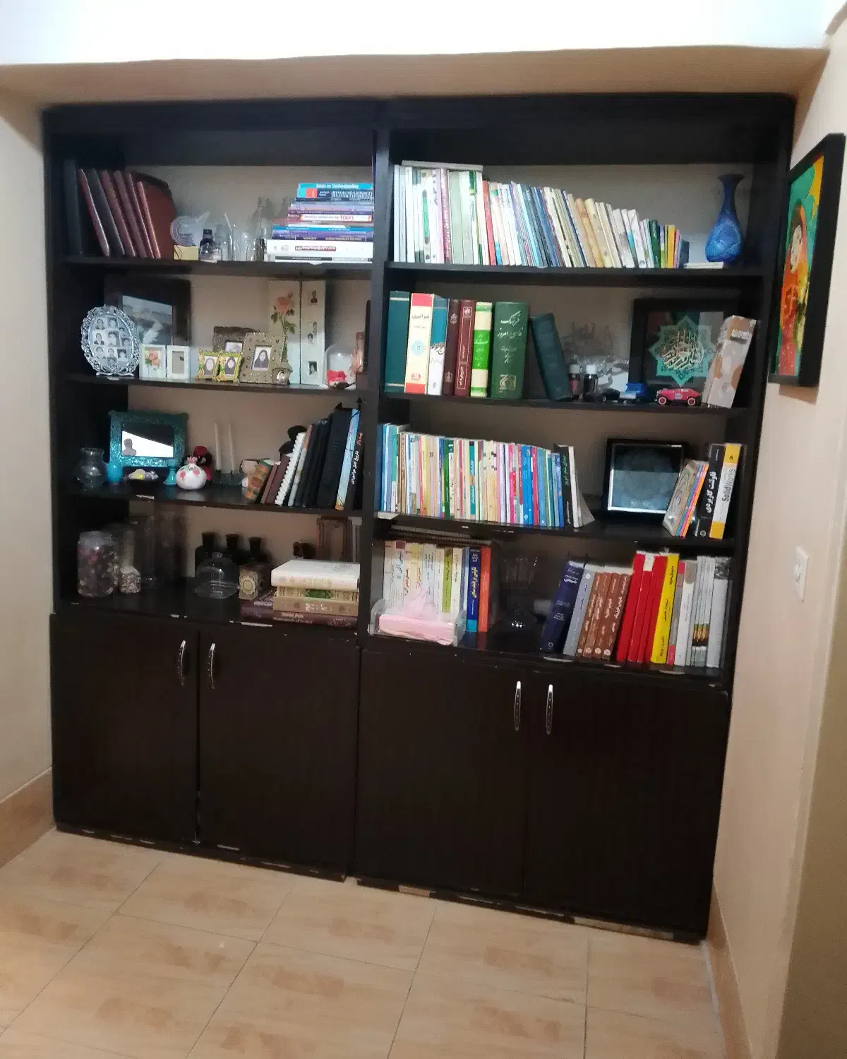 دو عدد کتابخانه بزرگ|کتابخانه، شلف، قفسههای دیواری|شاهینشهر, شهرک مطهری|دیوار