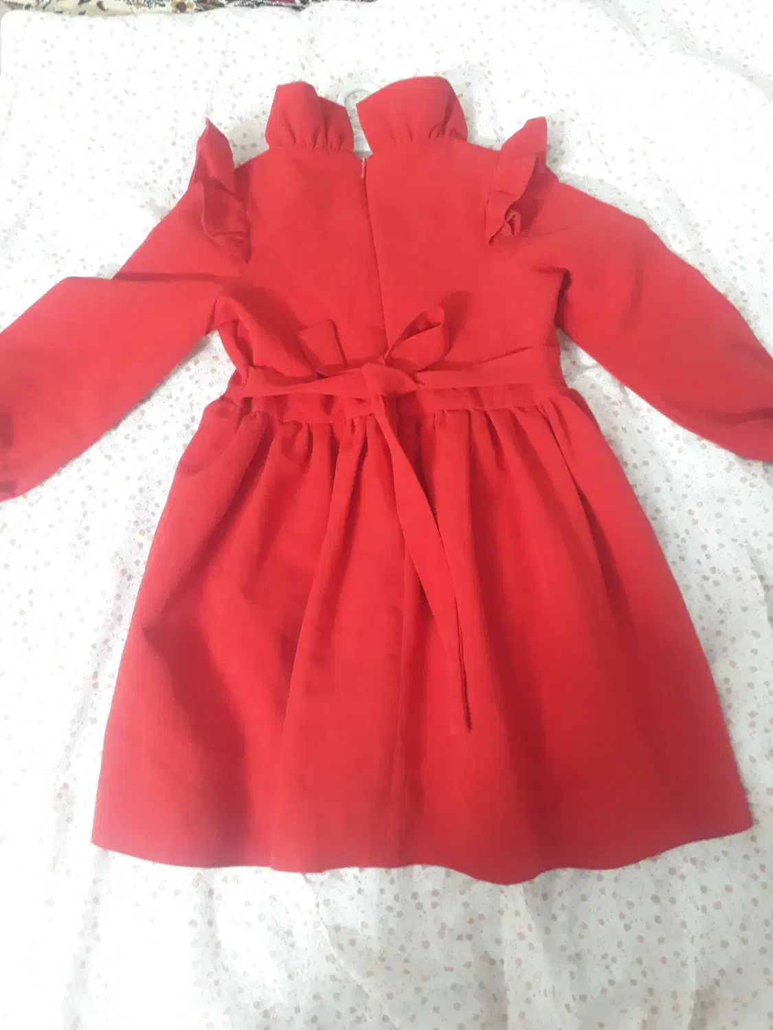 سارفون دخترانه قرمزرنگ|کفش و لباس بچه|گنبد کاووس, |دیوار