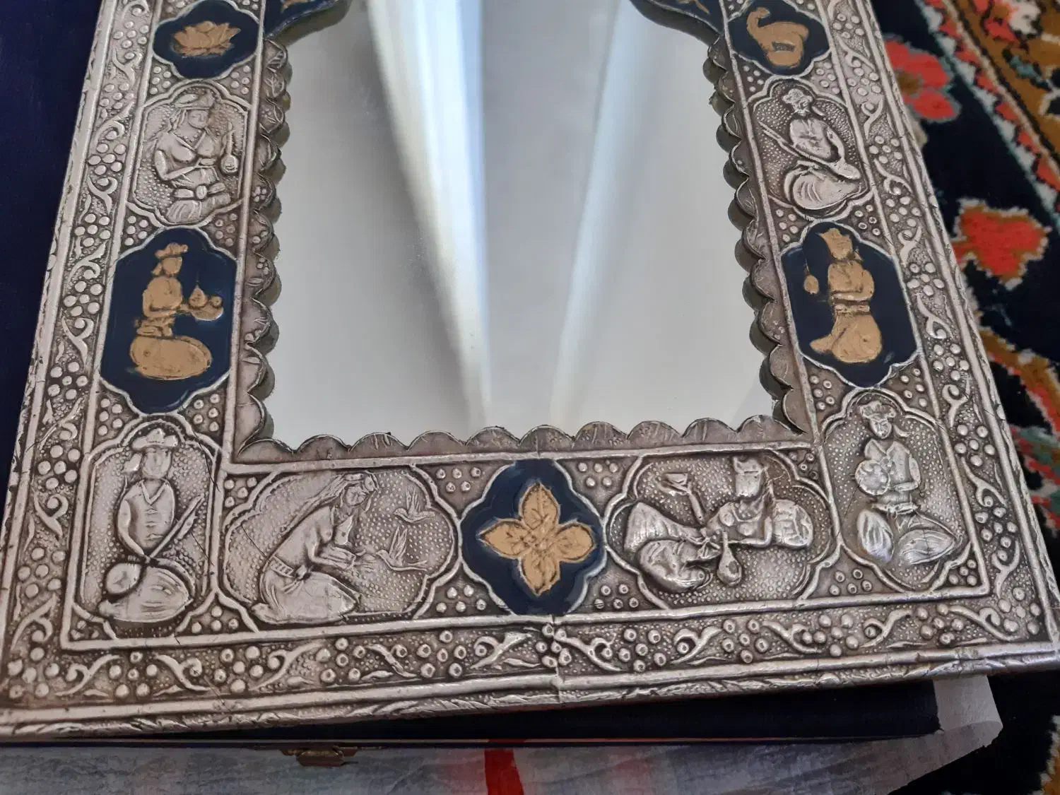 آینه نقره صفوی|جواهرات|کرمانشاه, |دیوار