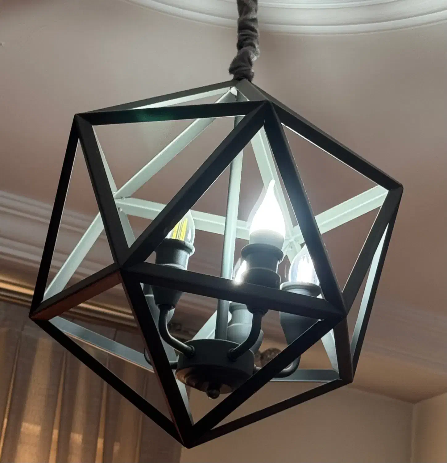 لوستر فلزی طوسی|لوستر و چراغ آویز|تهران, فدک|دیوار