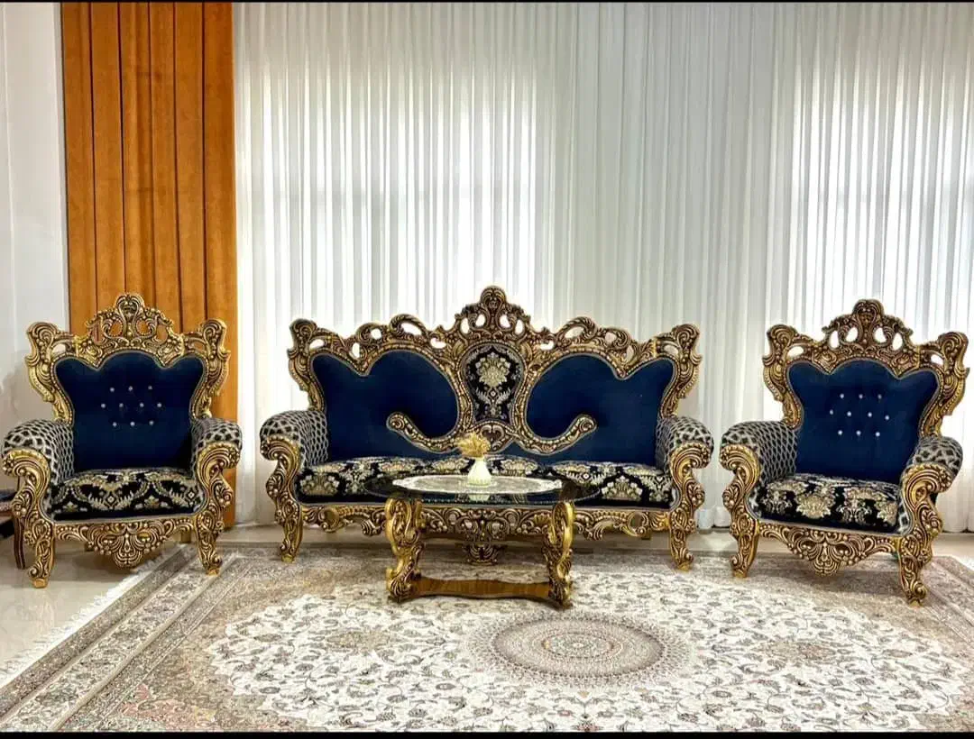 فروش یک دست مبل سلطنتی 10نفره َ|مبلمان خانگی و میز عسلی|آشخانه, |دیوار