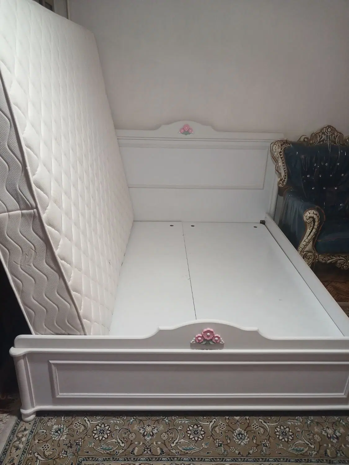 فروش تخت ۲نفره تمام MDF باتشک سفارش ساحل چوب تهران|تخت و سرویس خواب|اهواز, کمپلو جنوبی|دیوار
