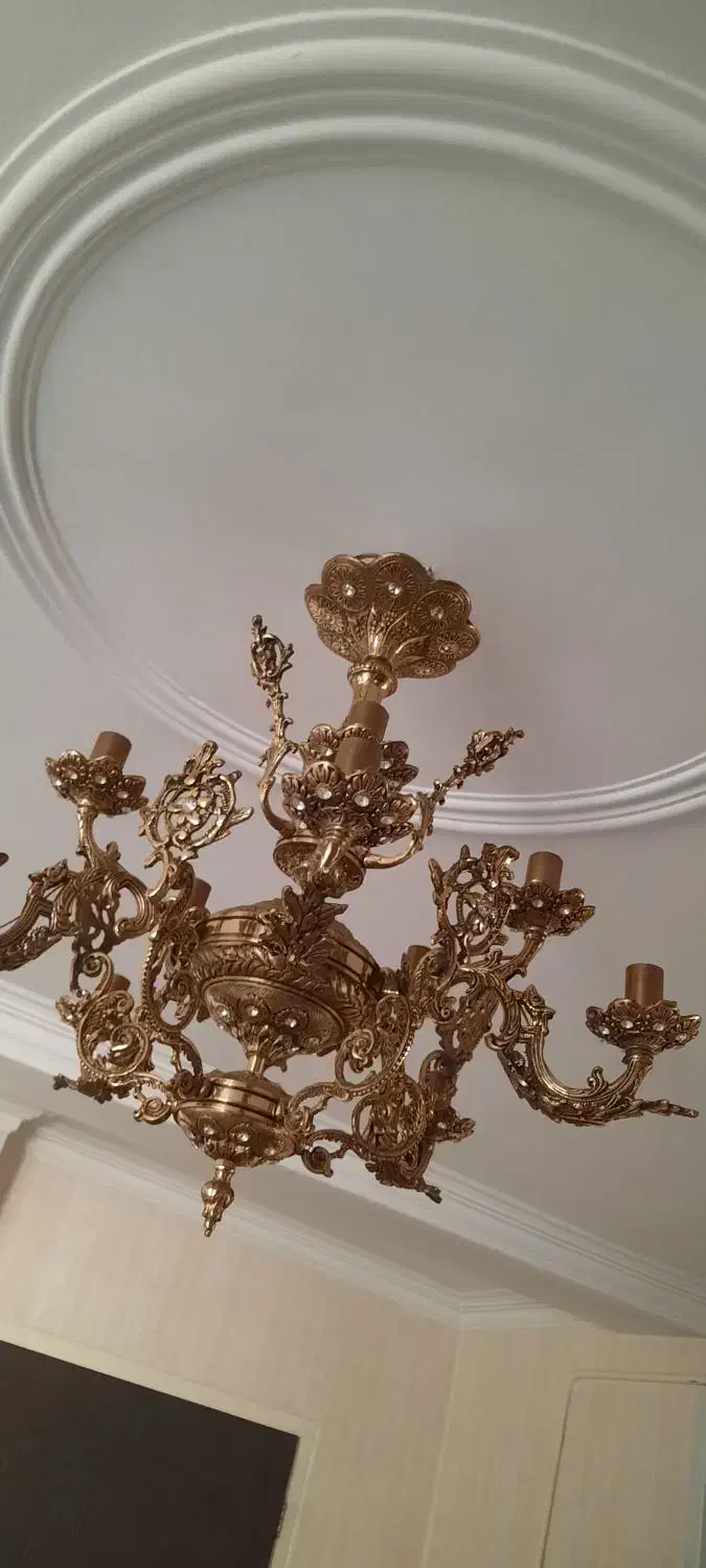 لوستر برنجی|لوستر و چراغ آویز|تهران, اتابک|دیوار