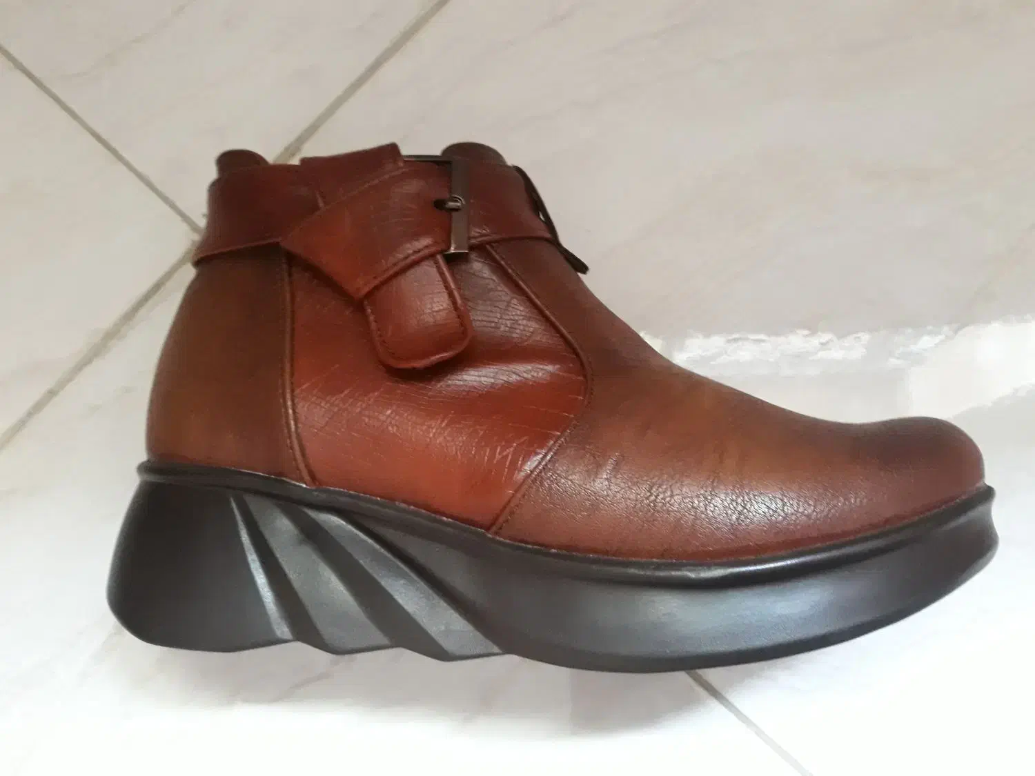 نیم بوت قهوه ای چرم طبیعی تبریز نو|کیف، کفش، کمربند|رشت, دیلمان|دیوار