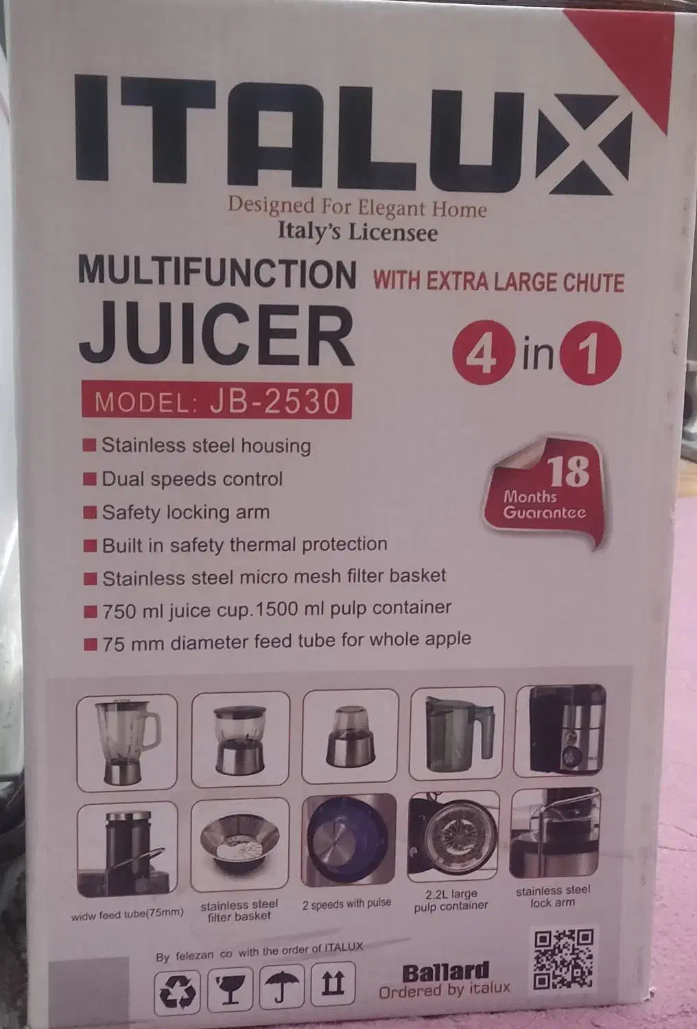 دستگاه(آبمیوه گیر) ۴کاره ایتالوکس|آبمیوه‌گیر و آب‌مرکبات‌گیر|تهران, منیریه|دیوار