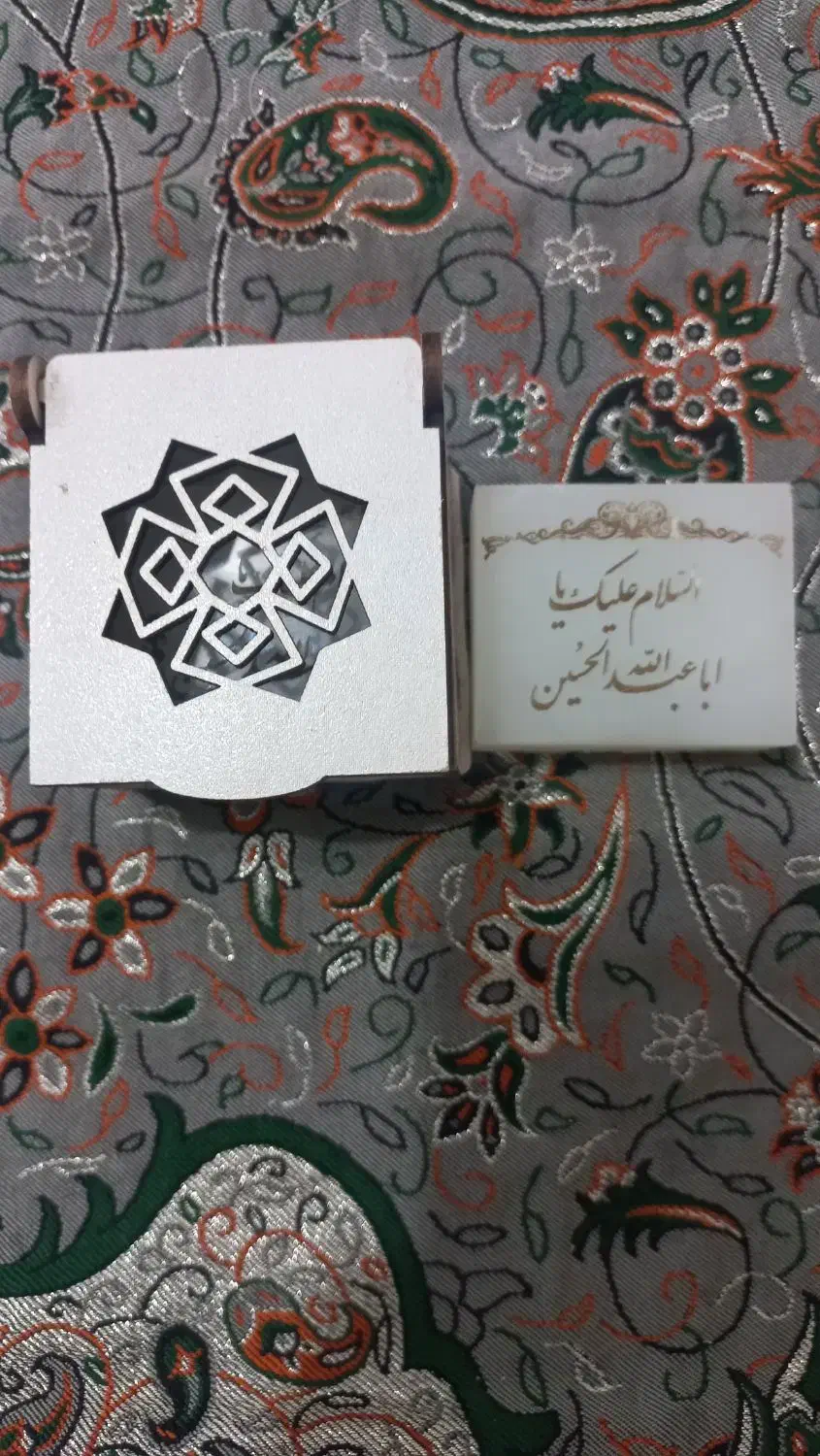 مهرنمازسنگ‌مرمرکربلاهمراه‌باجعبه|کلکسیون اشیاء عتیقه|تیران, |دیوار