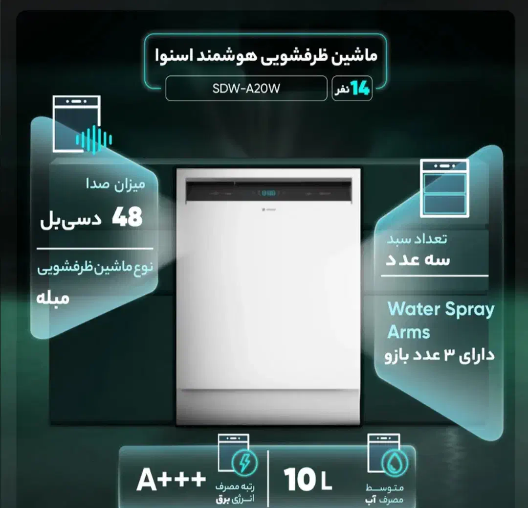 ماشین ظرفشویی اسنوا A20W|ماشین ظرفشویی|علی‌آباد کتول, |دیوار