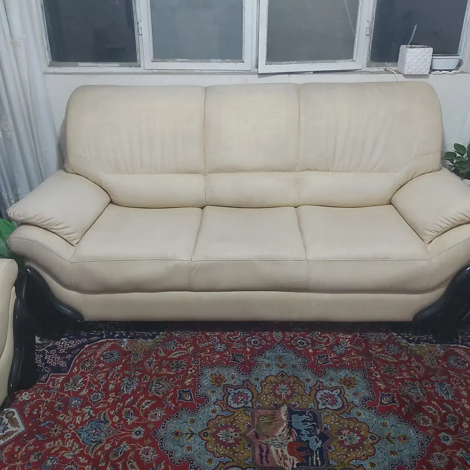 مبل ۷ نفره چرمی|مبلمان خانگی و میز عسلی|شیراز, باغ تخت|دیوار