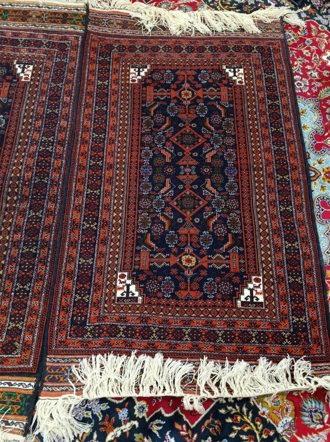 دو عدد قالیچه دست باف|فرش|سنگان, |دیوار