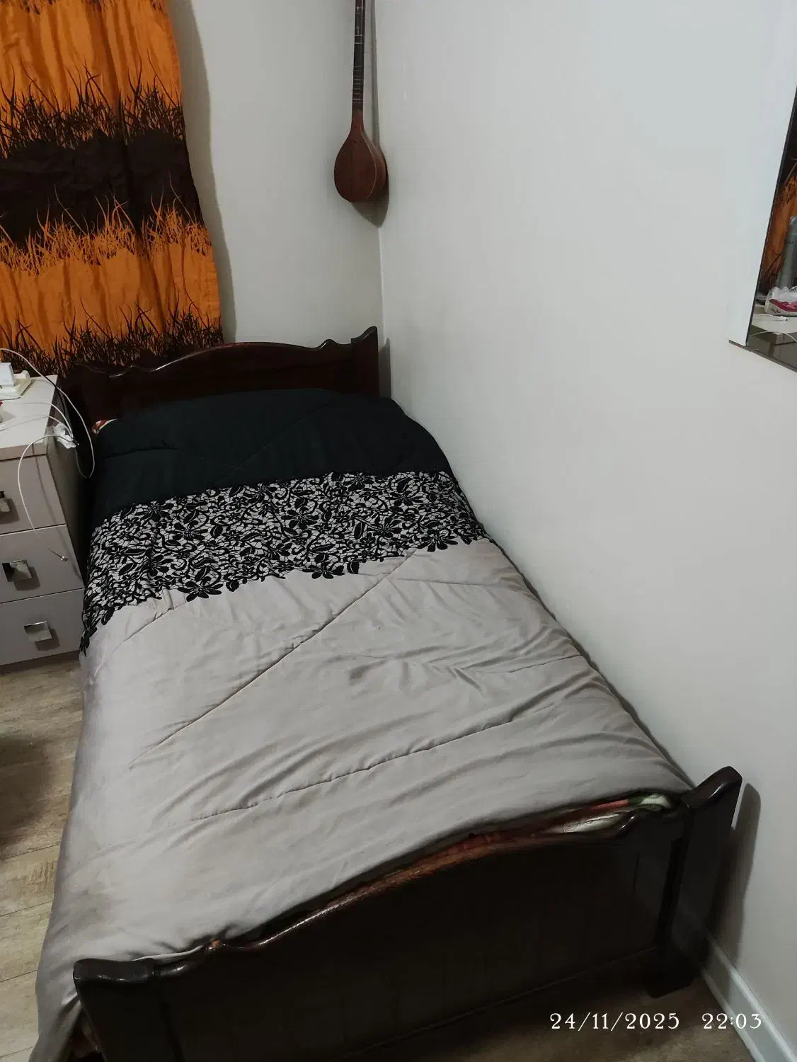 تخت چوبی با تشک رویا|تخت و سرویس خواب|خرمآباد, |دیوار