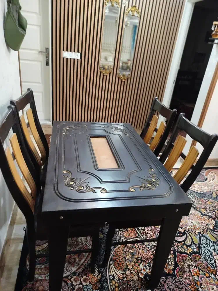 میزناهار خوری ۴نفره|میز و صندلی غذاخوری|اشتهارد, |دیوار