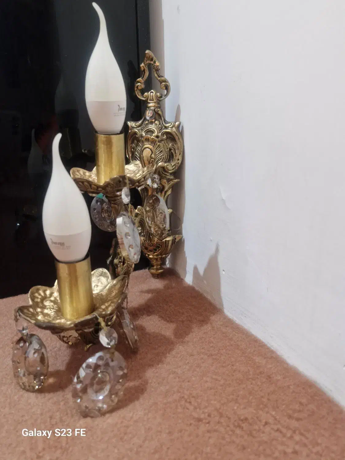 لوستر دوشاخه برنز|لوستر و چراغ آویز|تبریز, |دیوار