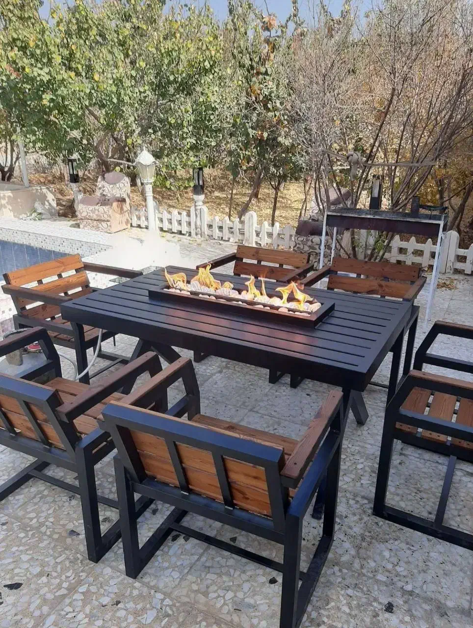 ست 6نفره میز اتشدان و صندلی مناسب برای فضای باز|میز و صندلی غذاخوری|اصفهان, گلستان|دیوار