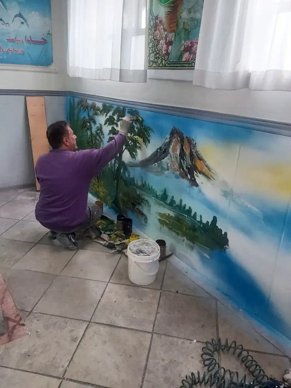 دیوارنویسی،دیوار نویسی،زیباسازی مدارس،طراحی،نقاشی|خدمات پیشه و مهارت|کرج, شهرک امام رضا (ع)|دیوار