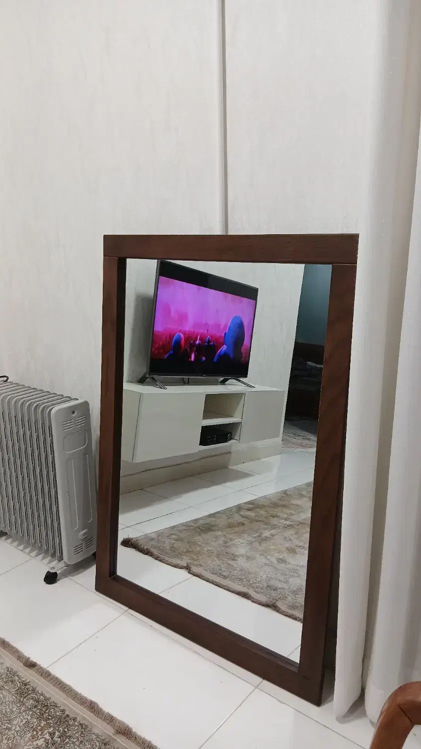 آینه نو قاب ام دی اف با روکش طرح چوب|آینه|مسجد سلیمان, |دیوار