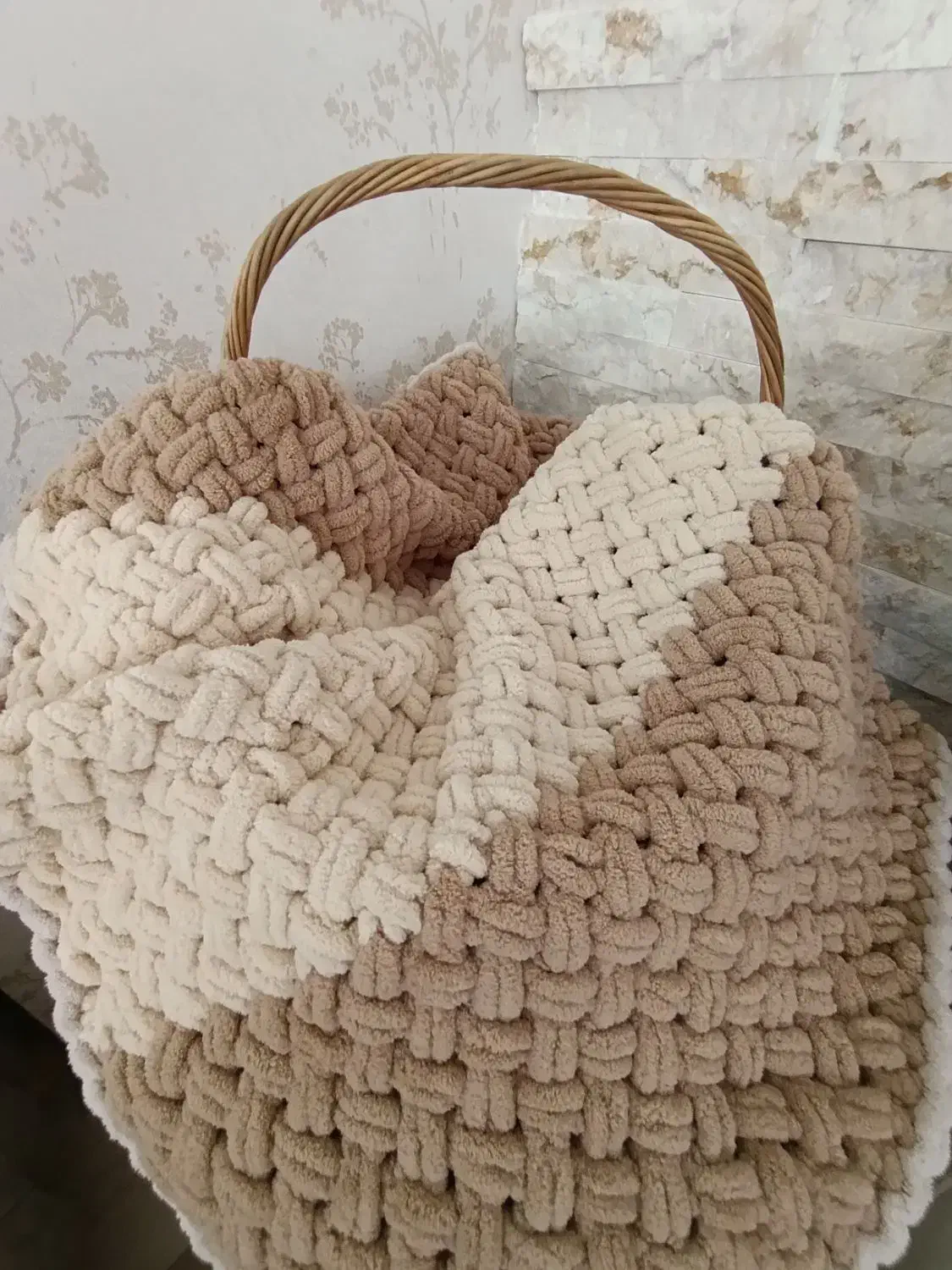 پتو پافی ترک دست باف نوزاد وکودک نرم ولطیف ومخملی|رختخواب، بالش، پتو|تبریز, |دیوار