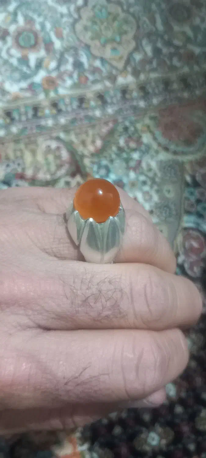 انگشتر عقیق پرتقالی|جواهرات|نقده, |دیوار